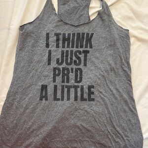 Peloton themed Gray Graphic Tank Top